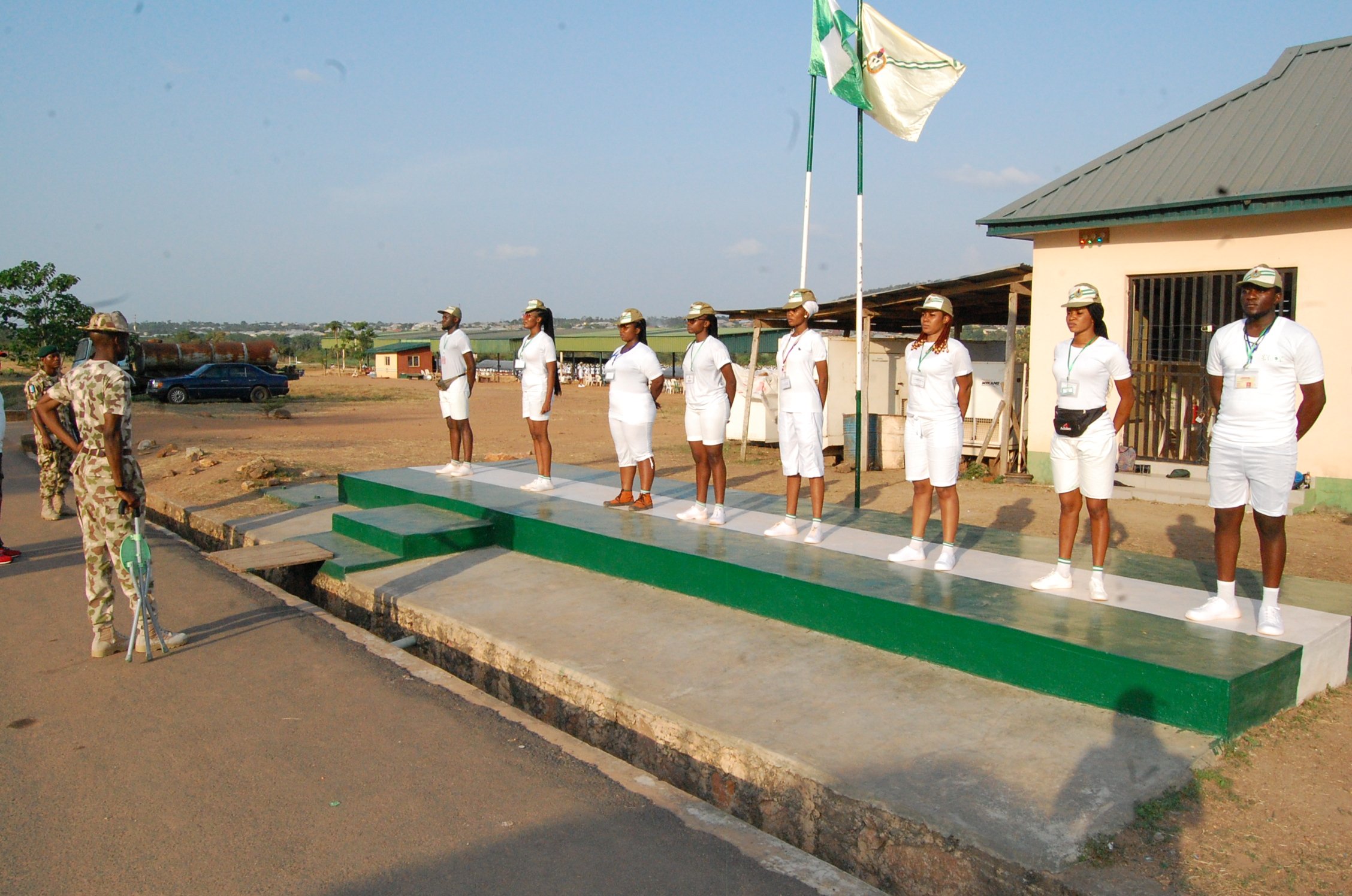 QUARTER GUARDS REHEARSING FOR CAMP COMANDANT 