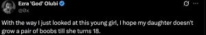 Ezra Olubi's disturbing tweet